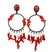 Orecchini Cianfrone Gioielli Donna in Argento Corallo CRISOR12 - CRISOR12